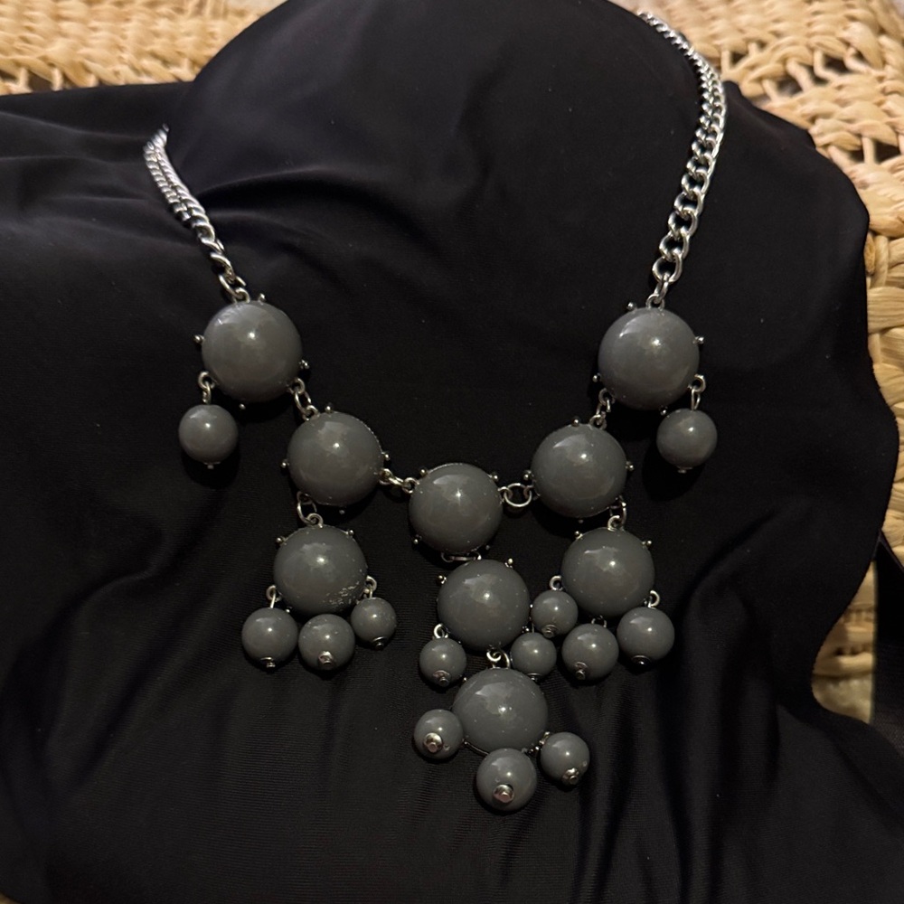 Elegant Gray Beaded Necklace